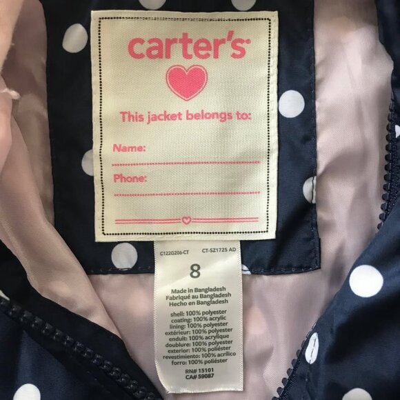 Carter's Polka Dot Windbreaker Size 8 - Picture 2 of 4